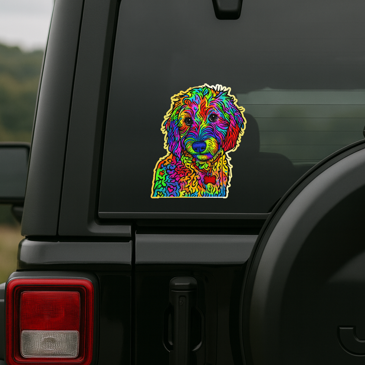 Beagle Dog Sticker Neon Art Series Copy premium product image view 6