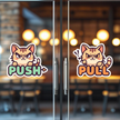 Cute Panda Push Pull Door Sticker Set Waterproof Matte Vinyl 15 Cm Copy premium product image view 4