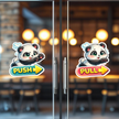 Cute Push Pull Direction Sticker Set Waterproof Matte Door Stickers Pack Of 2 Copy premium product image view 4