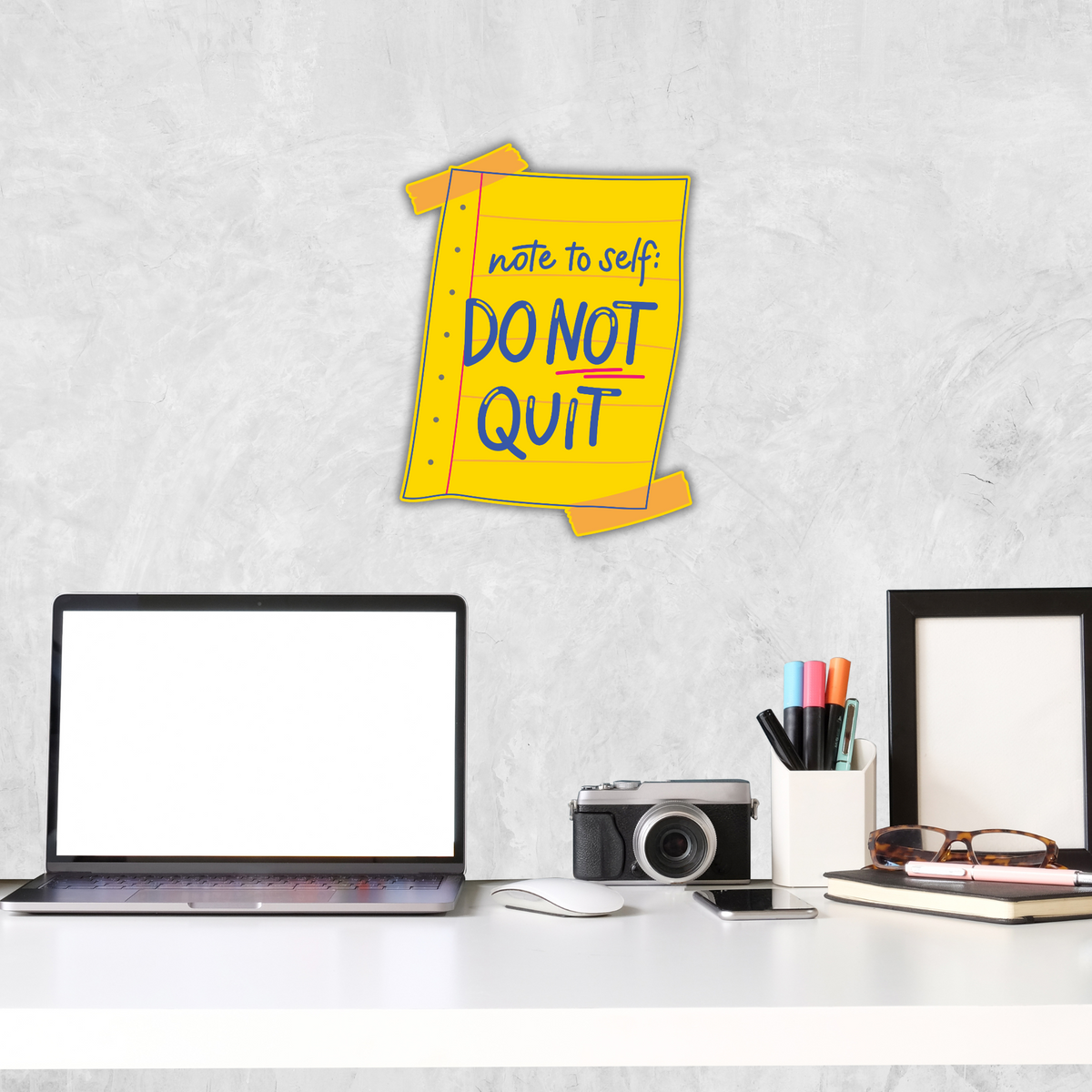 Do Not Quit Waterproof Sticker Motivational Note Design premium vinyl sticker product image 3