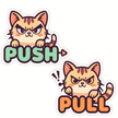 Cute Cat Push & Pull Door Sticker – Waterproof Matte Vinyl | 15 cm Approx premium product image view 1