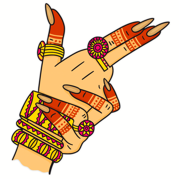 INDIAN BRIDAL HAND STICKER – TRADITIONAL MEHNDI STYLE premium product image view 1