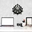 Buddha On Lotus Waterproof Sticker Black White Spiritual Calm Art premium vinyl sticker product image 3