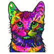 VIBRANT CAT STICKER – NEON ART SERIES premium product image view 1