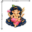 Lord Ganesha Lotus Spiritual Sticker Size Guide Showing Approximate Dimensions by STIXY