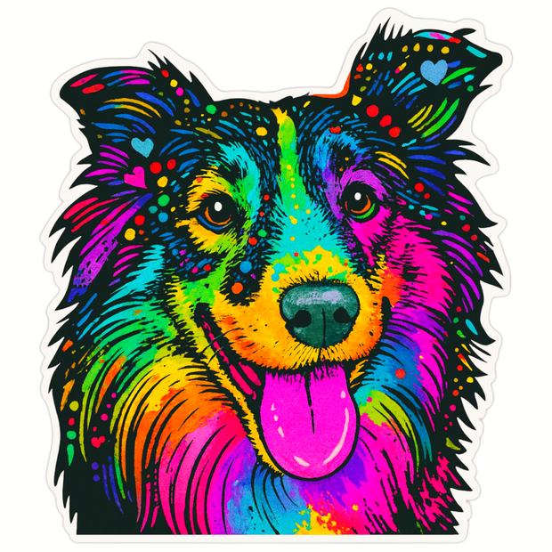 COLORFUL DOG STICKER – NEON ART SERIES premium product image view 1