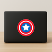 Captain Hero Shield Waterproof Sticker Red White Blue Super Emblem premium vinyl sticker product image 2