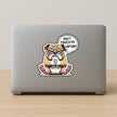 Grumpy Bulldog Don T Touch My Laptop Sticker premium sticker image view 2