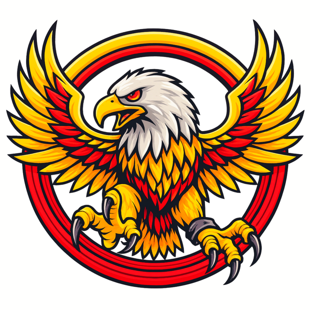 Flying Eagle Sticker | Red & Yellow Power Wings Vinyl Decal premium product image view 1