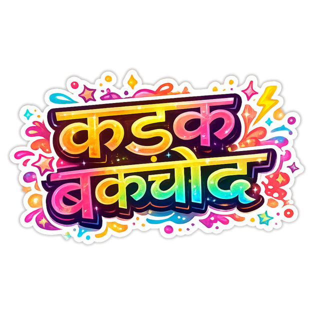 Kadak Bakchod – Bold Hindi Waterproof Matte Sticker (16 × 10 cm Approx) premium product image view 1