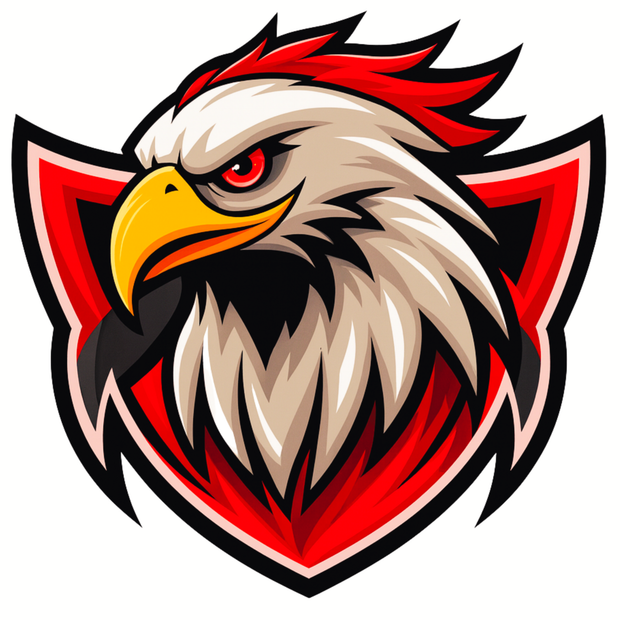 Eagle Head Sticker | Fierce Red & Yellow Warrior Bird Vinyl Decal premium product image view 1