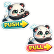 Push & Pull Door Sticker Set – Cute Panda Design | Waterproof Matte | 15 cm Approx premium product image view 1