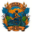 Life is a Journey Enjoy the Ride Sticker | Biker Adventure Vinyl Decal premium product image view 1