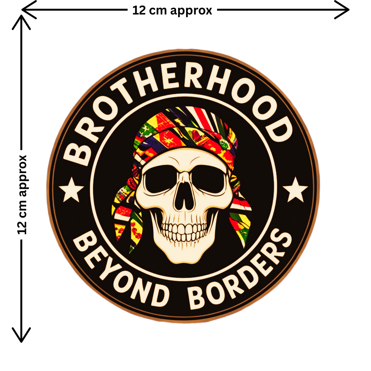 Brotherhood Beyond Borders Sticker Biker Skull Decal Copy premium sticker product image 2