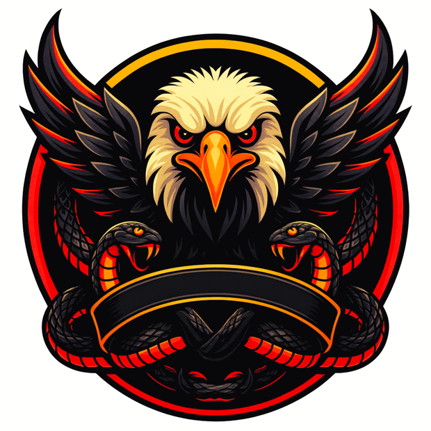 Eagle and Cobra Sticker | Fierce Dual Animal Warrior Vinyl Decal premium product image view 1