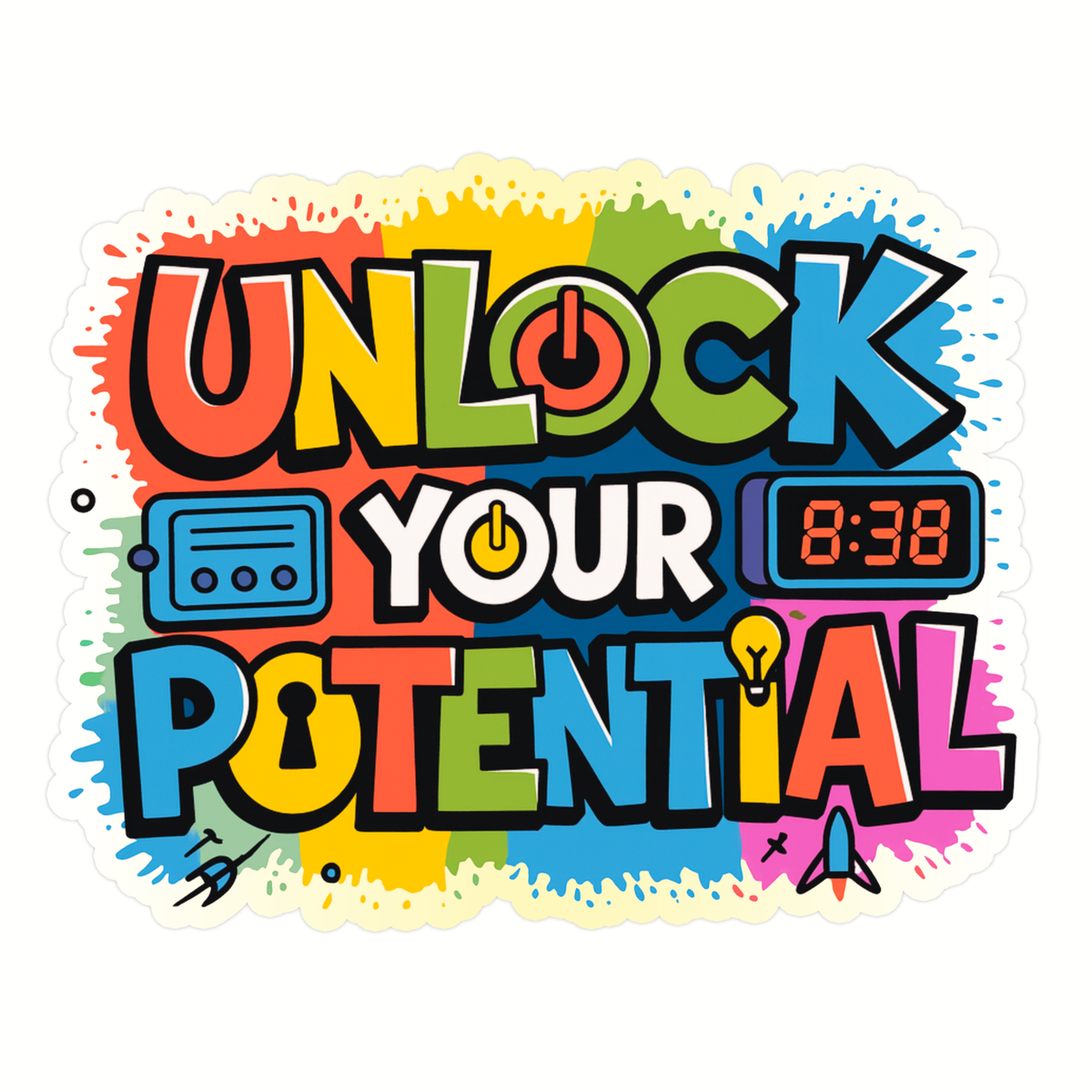 UNLOCK YOUR POTENTIAL STICKER – MOTIVATIONAL SERIES premium product image view 1