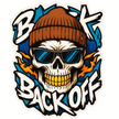 BACK OFF SKULL STICKER – COOL BIKER ATTITUDE SERIES premium product image view 1