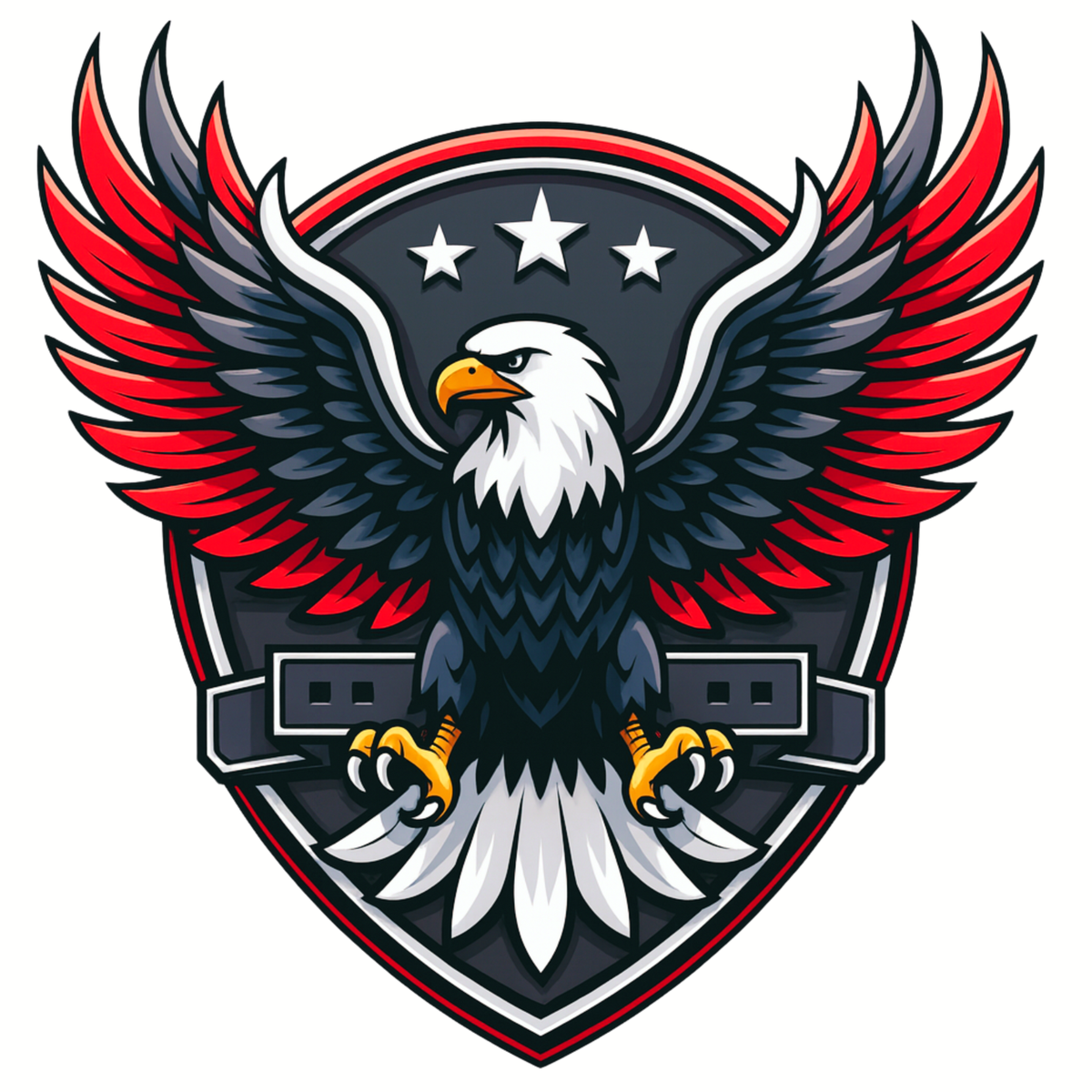 American Eagle Sticker | Red, White & Black Shield Vinyl Decal premium product image view 1