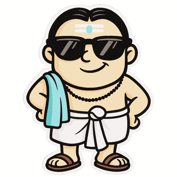 Cool South Indian Man Sticker | Funny Traditional Character premium product image view 1