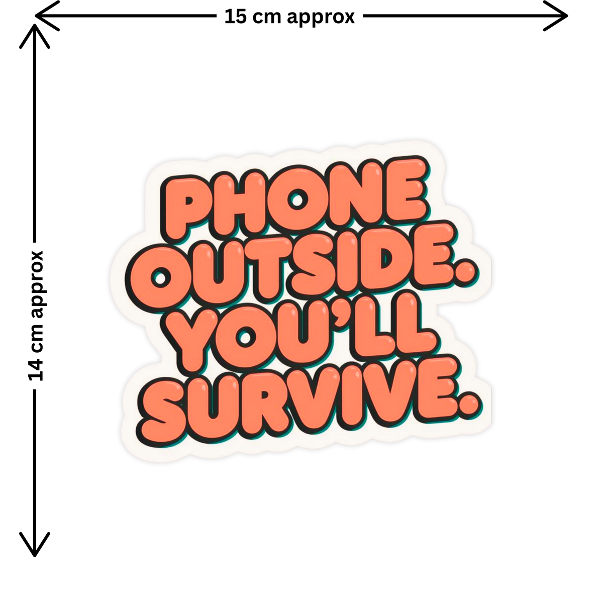 Leave Your Phone Here Phone Deposit Area Waterproof Matte Sticker 15 15 Cm Approx Copy premium product image view 2