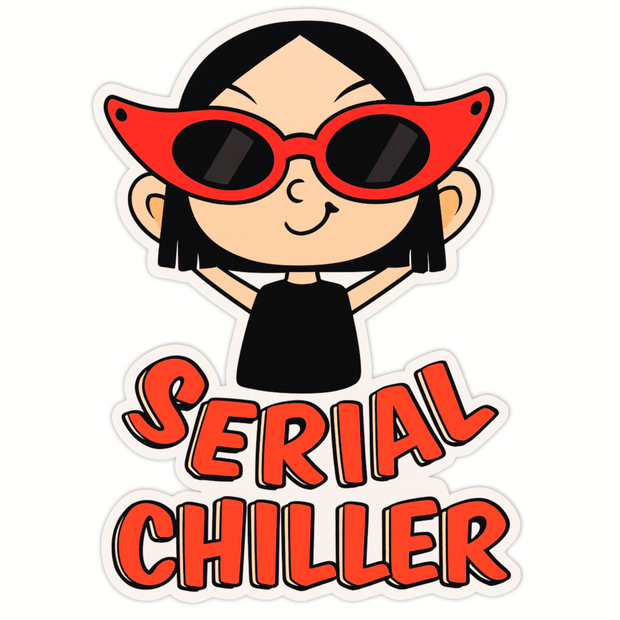 SERIAL CHILLER STICKER – FUN CARTOON GIRL EDITION premium product image view 1