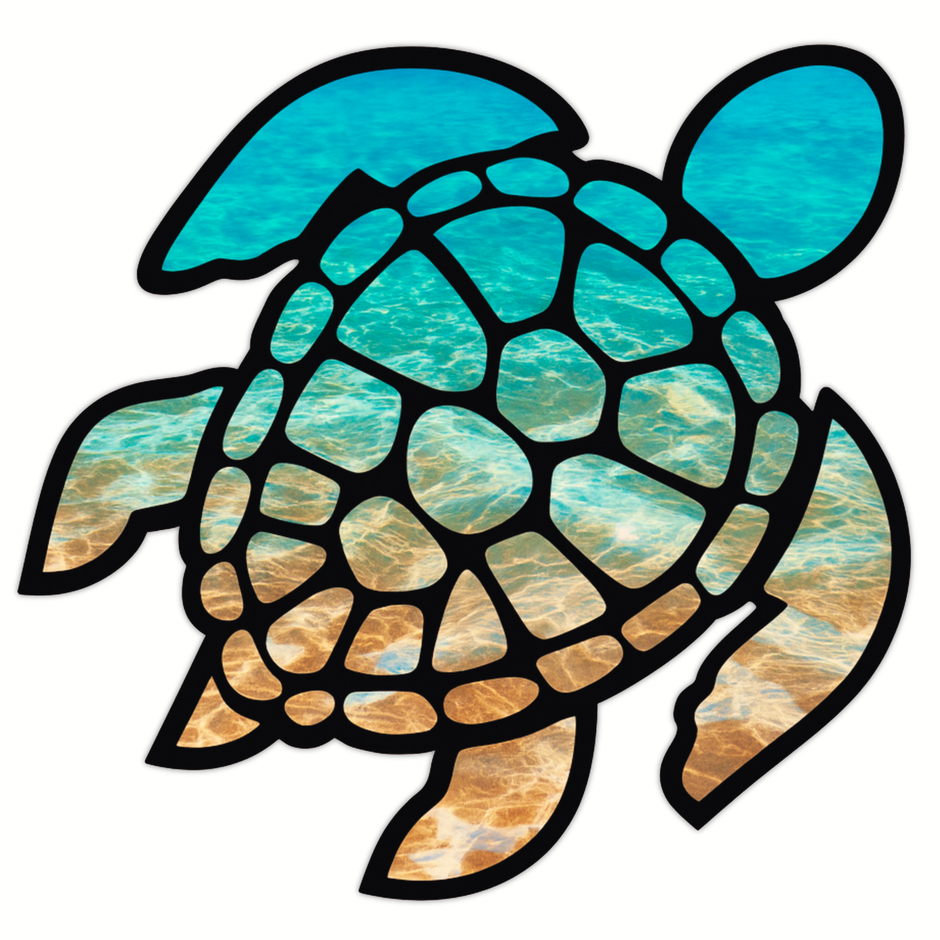 SEA TURTLE STICKER – OCEAN TEXTURE DESIGN premium product image view 1