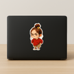 Angry Little Girl Cartoon Sticker Funny Attitude Design Waterproof Sticker premium sticker product image 2