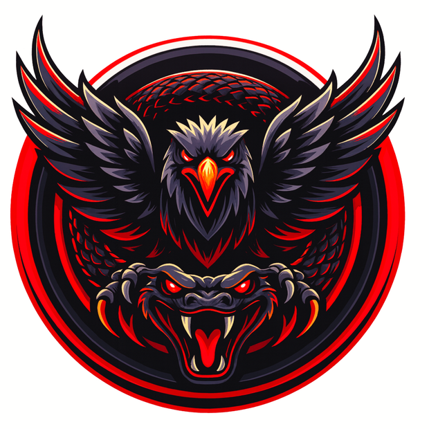 Eagle and Snake Sticker | Dual Predator Red & Black Vinyl Decal premium product image view 1