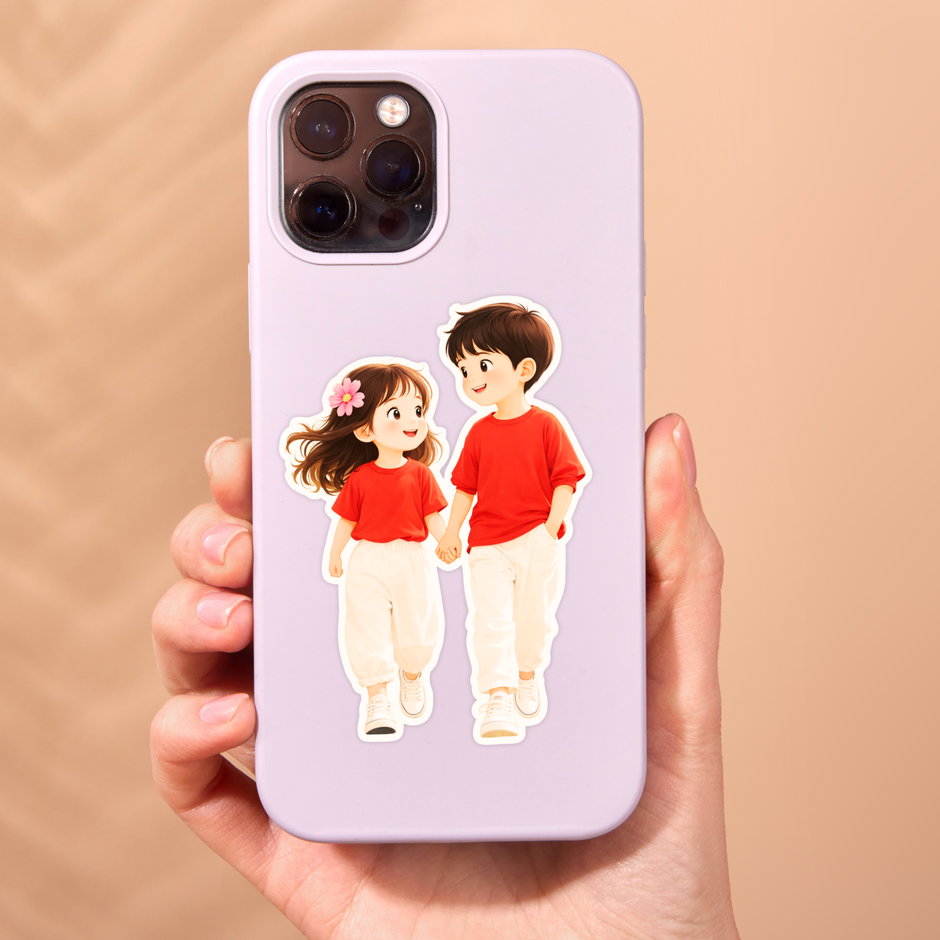 Punjabi Couple Love Sticker 8Cm Waterproof Matte Vinyl Stixy Copy high-quality product image angle 3