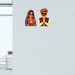 Rajasthani Couple Waterproof Matte Vinyl Stickers Applied on Wall by STIXY