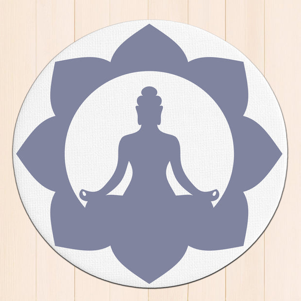 Lotus Buddha Wall Frame – Round Reflective Calmness premium sticker image view 1
