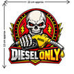Diesel Only Skull Fuel Sticker Size Guide 13 × 13 cm Approx Waterproof Matte Vinyl Decal by STIXY