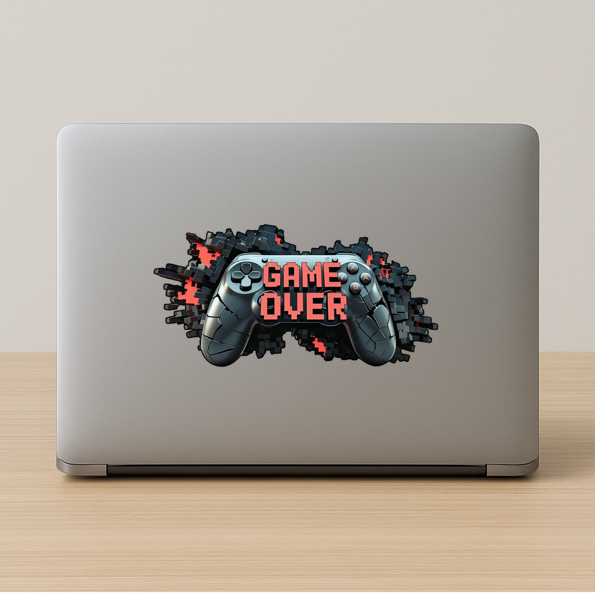 Game Over Controller Sticker 3D Cracked Joystick Design Water Resistant Viny premium vinyl sticker product image 2