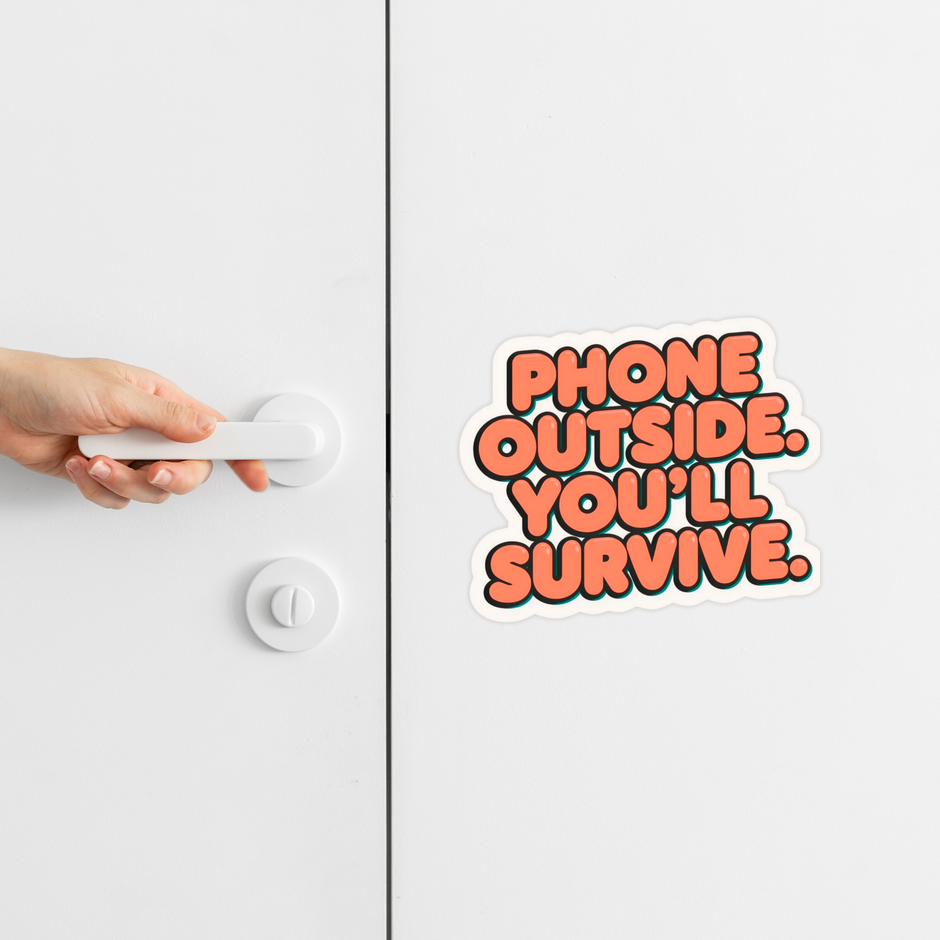 Leave Your Phone Here Phone Deposit Area Waterproof Matte Sticker 15 15 Cm Approx Copy premium product image view 3