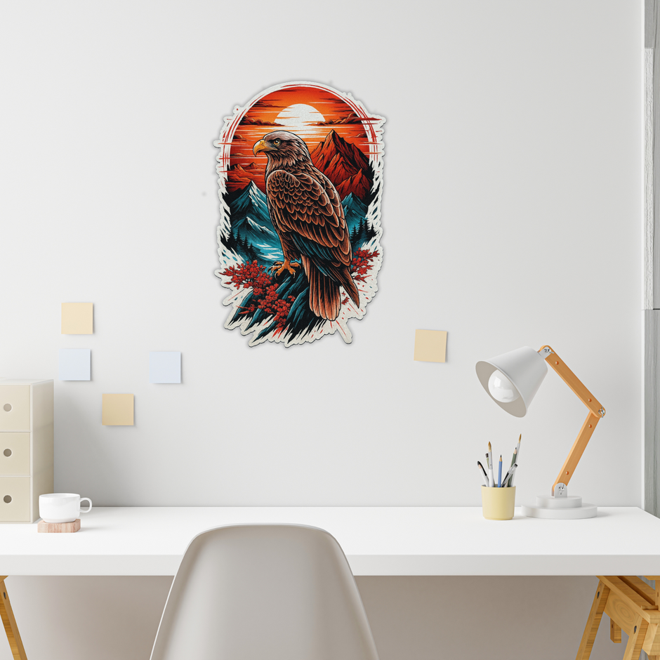 Eagle In Mountain Sunset Waterproof Vinyl Sticker Wildlife Adventure Art premium vinyl sticker product image 3