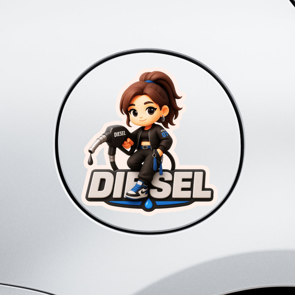 Petrol Girl Sticker 12 13 Cm Cute Fuel Nozzle Cartoon Design Waterproof Matte Vinyl Stixy Copy premium vinyl sticker image 309