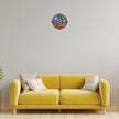 Five Element Vastu Direction Wheel Positive Energy Decorative Sticker Displayed on Living Room Wall by STIXY