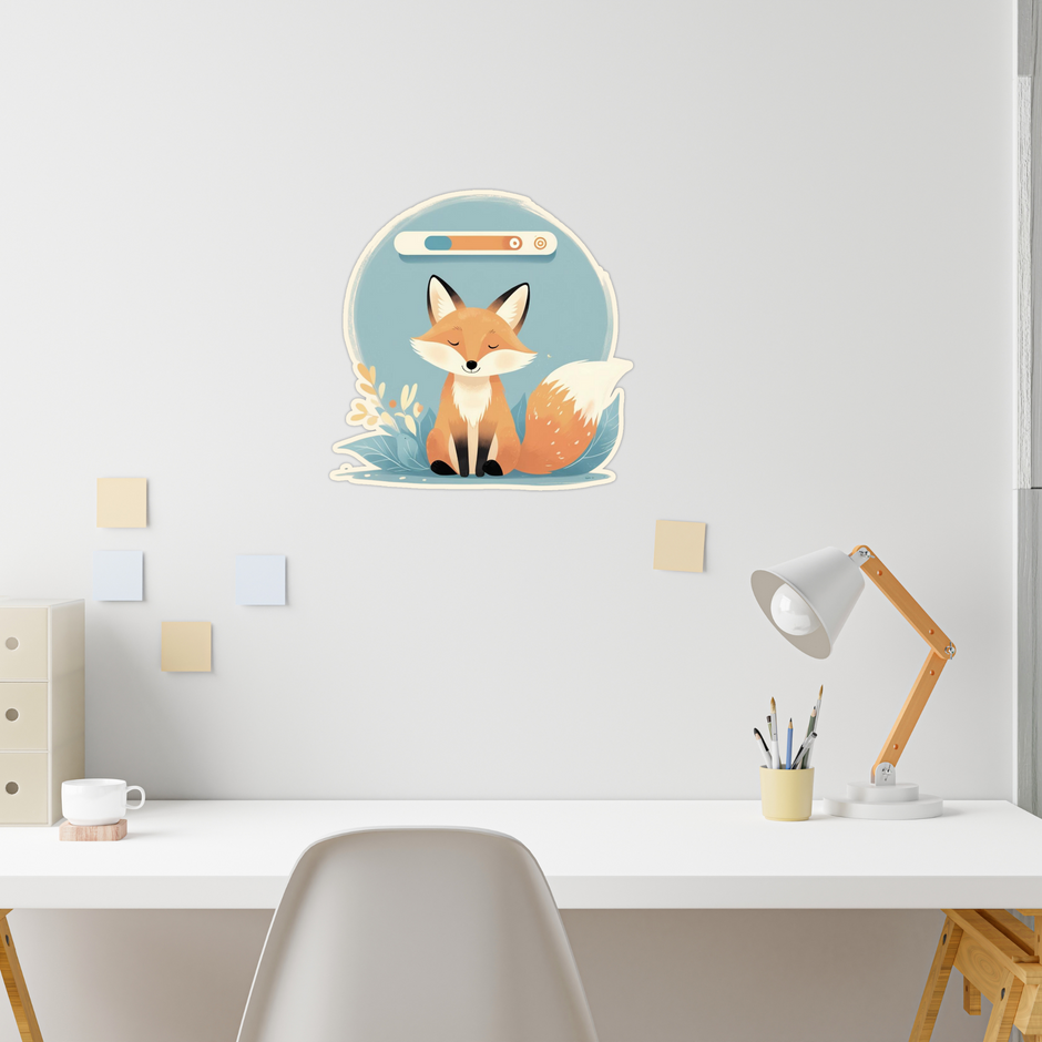 Meditating Fox With Progress Bar Calm Cute Vinyl Sticker premium vinyl sticker product image 3