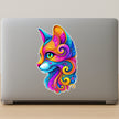 Colorful Psychedelic Cat Waterproof Matte Vinyl Sticker Applied on Laptop by STIXY