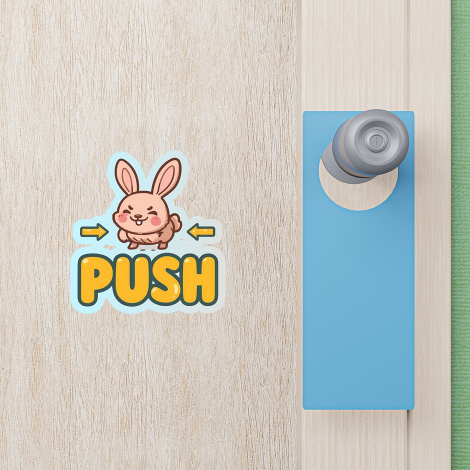 Angry Cat Push Pull Door Sticker Set Waterproof Matte Vinyl 15 Cm Copy premium product image view 5