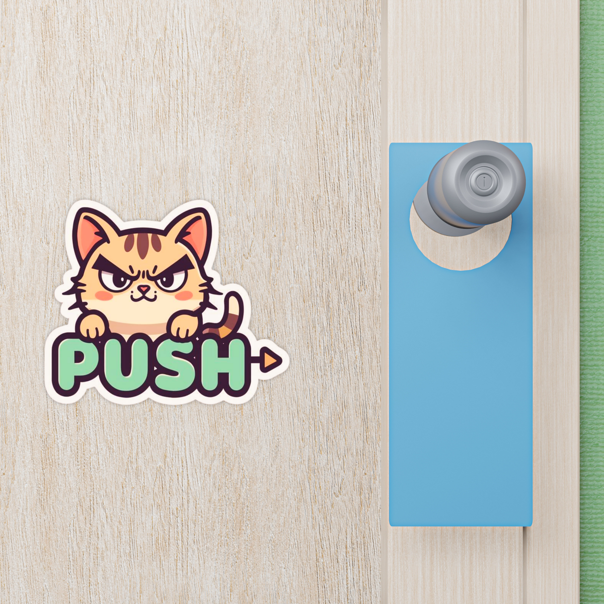 Cute Panda Push Pull Door Sticker Set Waterproof Matte Vinyl 15 Cm Copy premium product image view 5