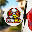 STIXY Diesel Only Skull Sticker on Car Fuel Filler Door Featuring Skull Graphic and Diesel Pump Nozzle for Diesel Cars and SUVs