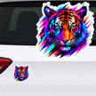 Colorful Neon Tiger Waterproof Matte Vinyl Sticker Applied on Car Rear by STIXY