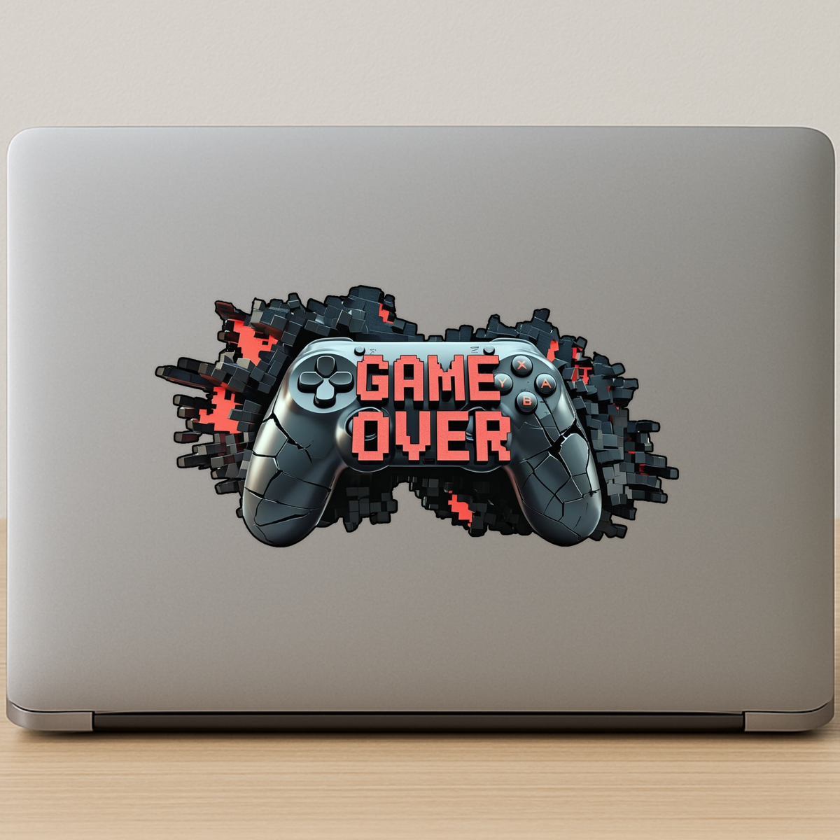 Game Over Controller Sticker 3D Cracked Joystick Design Water Resistant Viny premium vinyl sticker product image 3