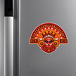 Red Theyyam Folk Art Waterproof Matte Sticker Applied on Cupboard by STIXY
