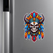 Colorful Tribal Skull Waterproof Matte Sticker Applied on Cupboard by STIXY