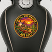 Not All Who Wander Are Lost Desert Adventure Sticker on Black Water Bottle