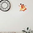 Bengali Traditional Couple Durga Puja Dhunuchi Dance Sticker Displayed on Wall by STIXY