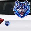 Roaring Electric Wolf Waterproof Vinyl Sticker Applied on Car Rear by STIXY