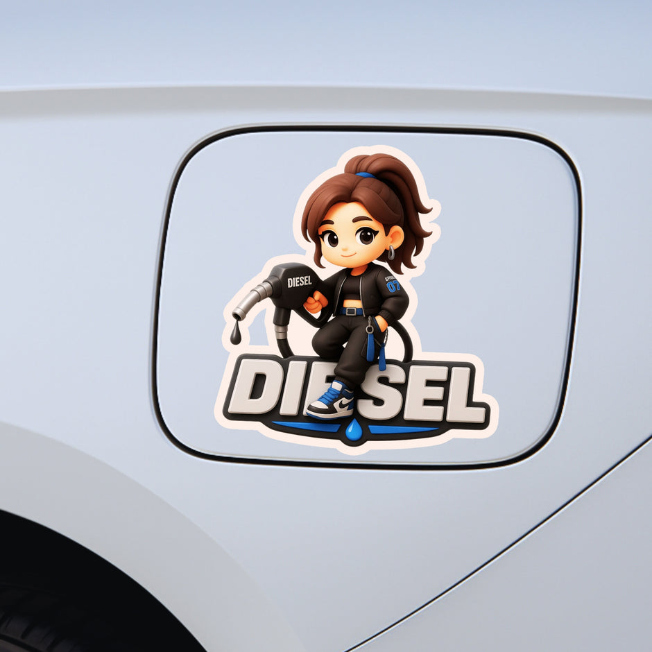 Petrol Girl Sticker 12 13 Cm Cute Fuel Nozzle Cartoon Design Waterproof Matte Vinyl Stixy Copy premium vinyl sticker image 310